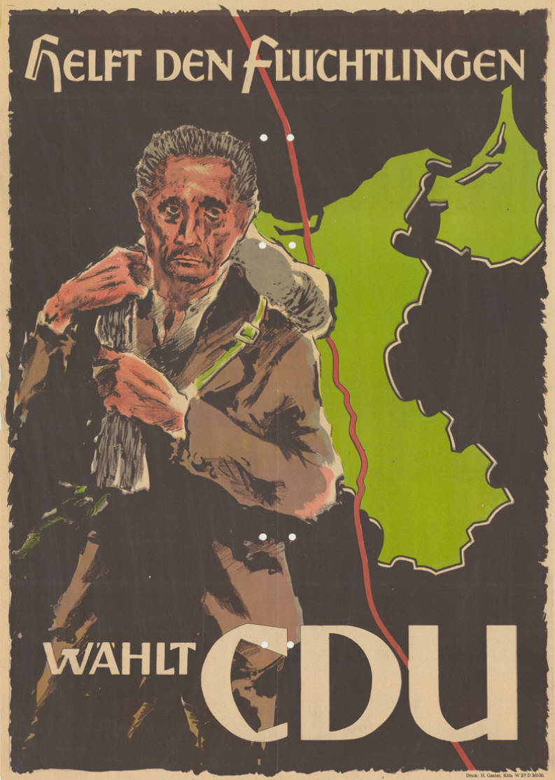 Vertriebene 1950er 4 Plakate CDU Adenauer Poster Ganzes Deutschland 
